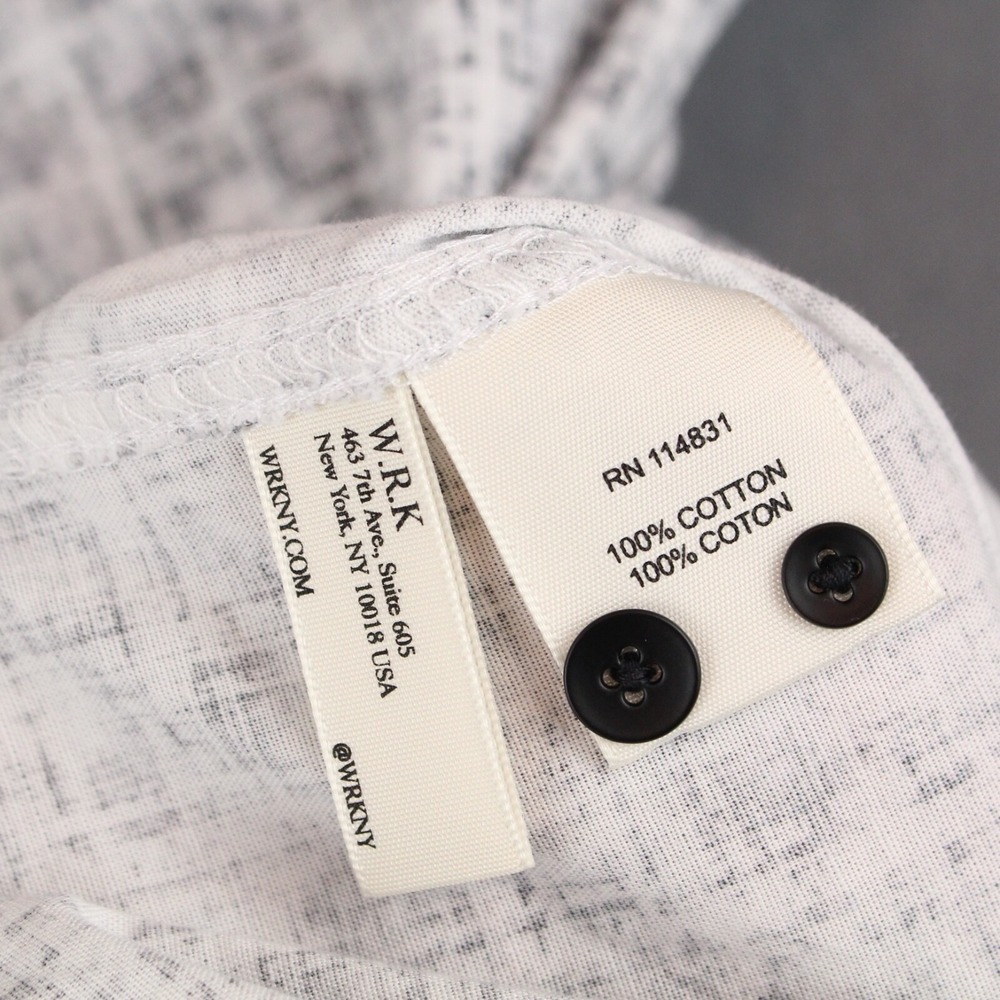 WRK The Reworked Shirt Mens Size M White Black Cotton Button Down Long Sleeve - Picture 7 of 8
